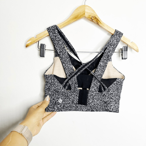 Lululemon Oxygen Bra Flashback Static White Black SPORTS BRA long line running 6 - Picture 3 of 5